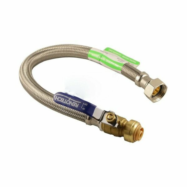 American Imaginations 18 in. Brass Cylindrical Stainless Steel Water Heater Supply Hose AI-37911